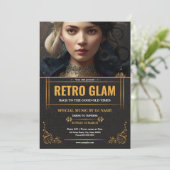Retro-Glamour-Partyflyer-Vorlage (Stehend Vorderseite)