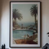 Retro Glamour: Poolside Cocktails Los Angeles Poster