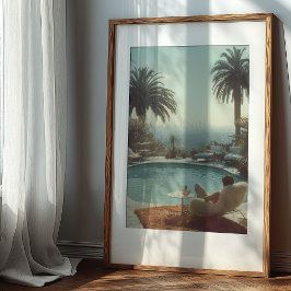 Retro Glamour: Poolside Cocktails Los Angeles Poster
