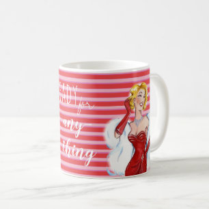 Retro Glamour und rote Streifen Motivierend Kaffeetasse