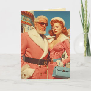 Retro-Glamour-Winter-Couleur-Stil Feiertagskarte