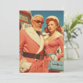 Retro Glamour Winter Couple Style Feiertagskarte (Stehend Vorderseite)