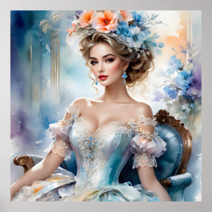 Retro glamouröse Frau Poster