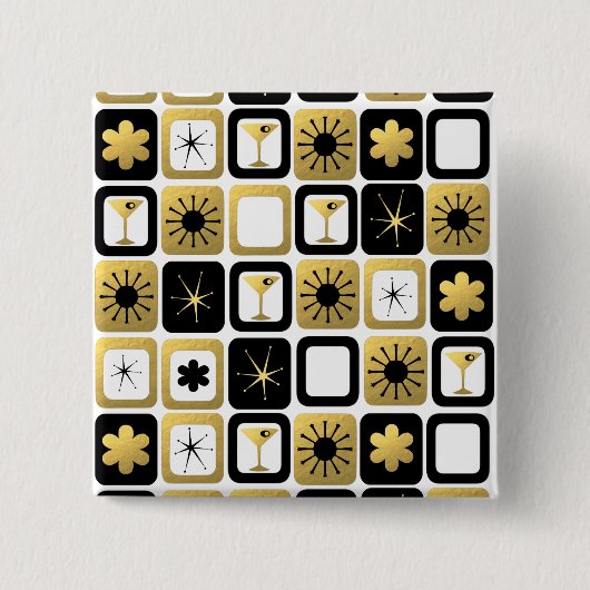 Retro Glamouröser Goldknopf Button (Vorderseite)
