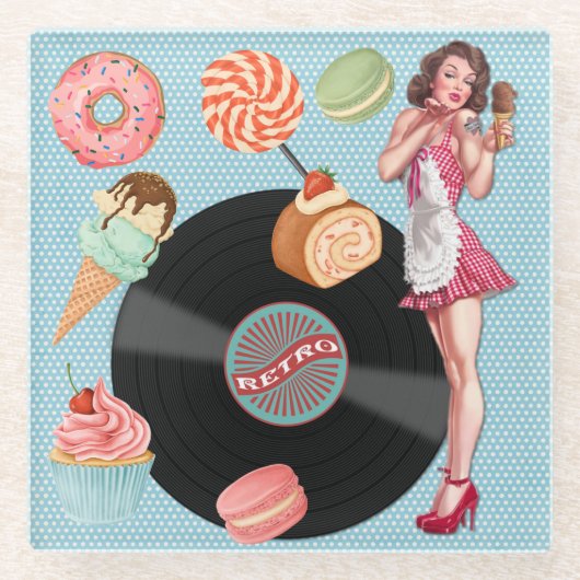 Retro Glasuntersetzer (Vorderseite)