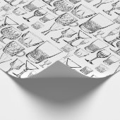Retro Glaswaren Giftwrap Geschenkpapier (Ecke)