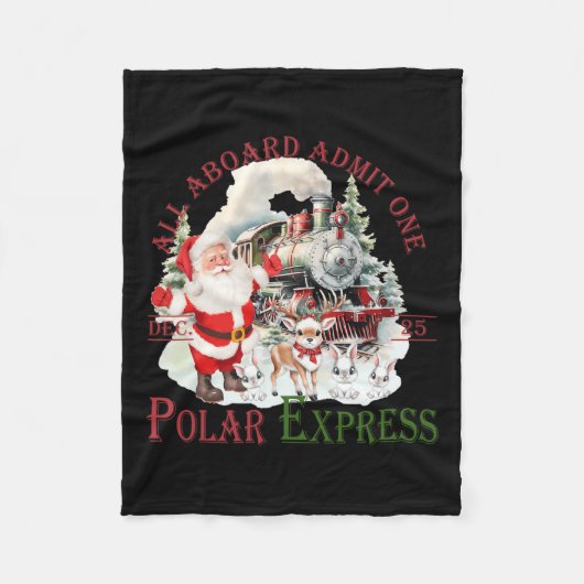Retro Glaube Bahn Nordpol Polar Express Alles A Fleecedecke (Vorderseite)