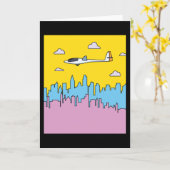 Retro Glider Flugzeug Karte (Gelbe Blume)