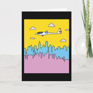 Retro Glider Flugzeug Karte