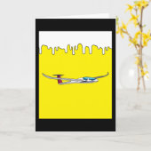Retro Glider Flugzeug Karte (Gelbe Blume)