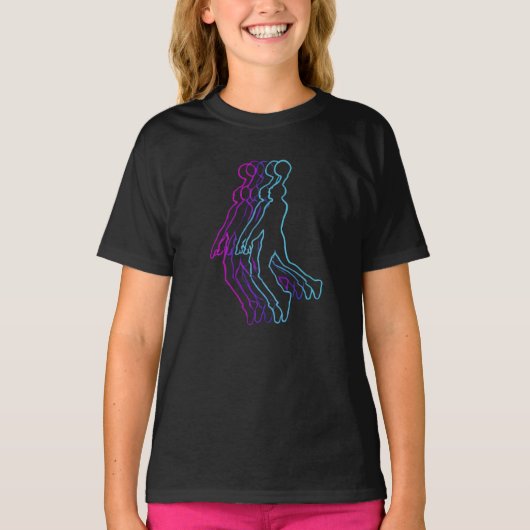 Retro Glitch Art Basketball Player T-Shirt (Vorderseite)