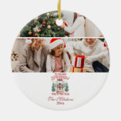Retro Glitter Ho Ho Ho Christmas Keramik Ornament (Hinten)