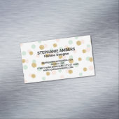 Retro Glitzer Confetti | Polka Dot Magnetische Visitenkarte (Beispiel)