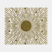 Retro-Glitzer, goldene Sonne mit Rochen Fleecedecke (Vorderseite (Horizontal))