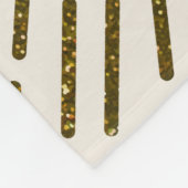 Retro-Glitzer, goldene Sonne mit Rochen Fleecedecke (Ecke)