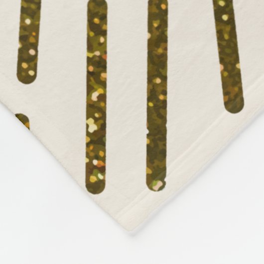 Retro-Glitzer, goldene Sonne mit Rochen Fleecedecke (Ecke)