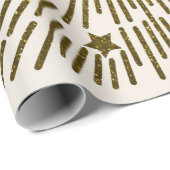 Retro-Glitzer, goldene Sonne mit Rochen Geschenkpapier (Rolleneckpunkt)