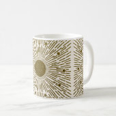 Retro-Glitzer, goldene Sonne mit Rochen Kaffeetasse (VorderseiteRechts)