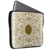 Retro-Glitzer, goldene Sonne mit Rochen Laptopschutzhülle (Vorne Rechts)