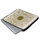Retro-Glitzer, goldene Sonne mit Rochen Laptopschutzhülle (Vorne Knopf)