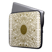 Retro-Glitzer, goldene Sonne mit Rochen Laptopschutzhülle (Vorderseite Links)
