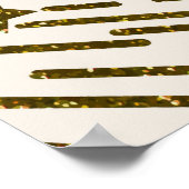 Retro-Glitzer, goldene Sonne mit Rochen Poster (Ecke)