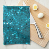 Retro-Glitzer mit blauen Farbtönen und Glitzern Geschirrtuch (Viertel Falte)