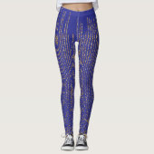 Retro-Glitzern auf Blue Print Leggings (Vorderseite)