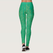 Retro-Glitzern auf grüner blauer Printwerbung Leggings (Rückseite)