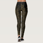 Retro-Glitzern auf Schwarzweißdruck Leggings (Rückseite)