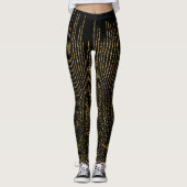 Retro-Glitzern auf Schwarzweißdruck Leggings (Vorderseite)