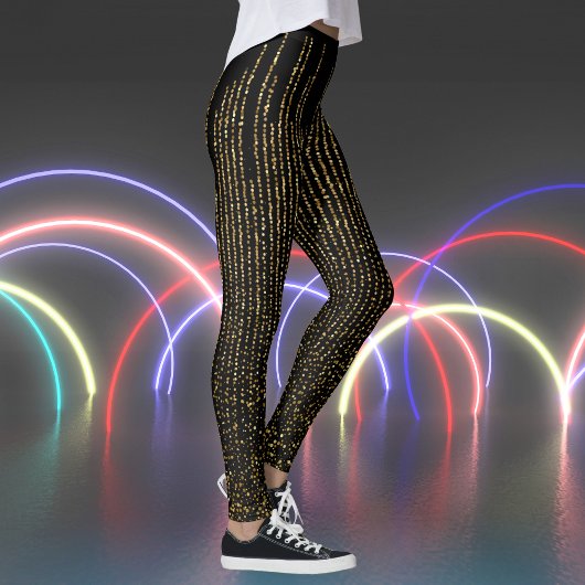 Retro-Glitzern auf Schwarzweißdruck Leggings