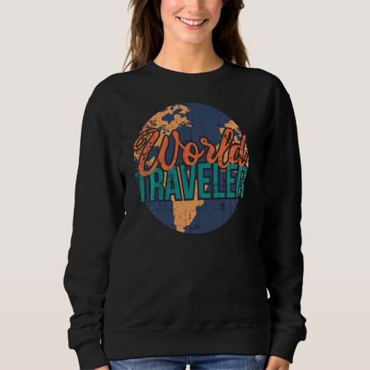 Retro Globe für Vintage Reisende Sweatshirt (Vorderseite)