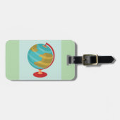 Retro Globe Illustration Vintage Erdkarte Gepäckanhänger (Vorderseite horizontal)