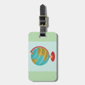 Retro Globe Illustration Vintage Erdkarte Gepäckanhänger (Vorderseite vertikal)