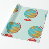 Retro Globe Illustration Vintage Erdkarte Geschenkpapier (Ungerollt)
