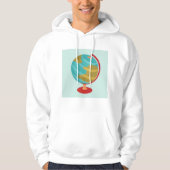 Retro Globe Illustration Vintage Erdkarte Hoodie (Vorderseite)