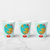 Retro Globe Illustration Vintage Erdkarte Pappbecher