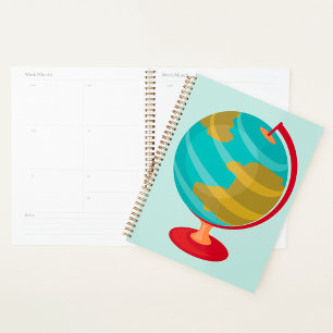 Retro Globe Illustration Vintage Erdkarte Planer