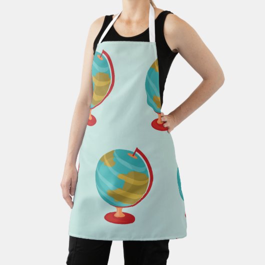 Retro Globe Illustration Vintage Erdkarte Schürze (InSitu)