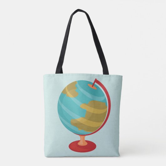 Retro Globe Illustration Vintage Erdkarte Tasche (Rückseite)