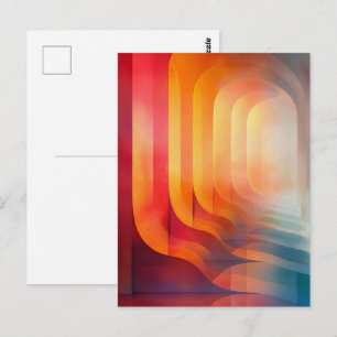 Retro-Glow-Bögen – Abstrakte Mitte des Jahrhundert Postkarte