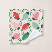 Retro Glow Lights Badhandtuch Set (Waschlappen)