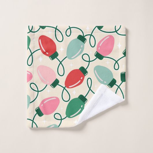 Retro Glow Lights Badhandtuch Set (Waschlappen)