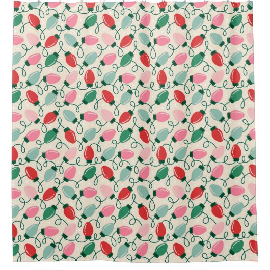 Retro Glow Lights Duschvorhang (Vorderseite)