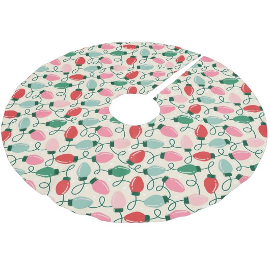 Retro Glow Lights Polyester Weihnachtsbaumdecke (Schrägansicht)