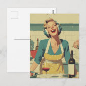 Retro-glückliche Koch-Vibes Postkarte (Vorne/Hinten)