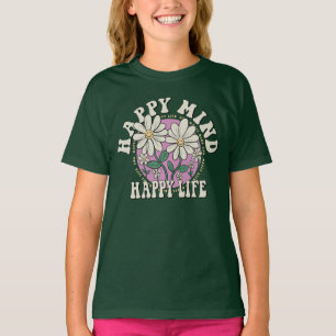 Retro Glücklicher Geist Glückliches Leben T-Shirt