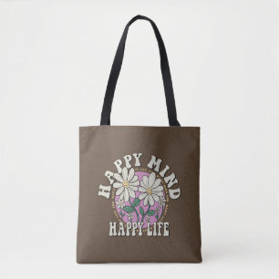 Retro Glücklicher Geist Glückliches Leben Tasche