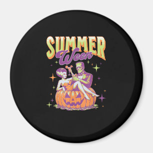 Retro glücklicher Sommerween lustiger Frankenstein Magnet